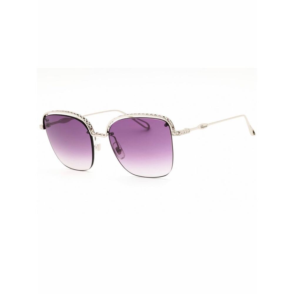 New Chopard SCHD45S 0579 Silver Frame Sunglasses with Purple Gradient Lenses
